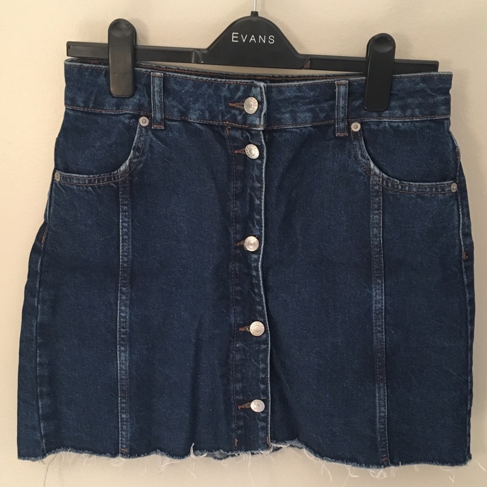Topshop button up denim skirt size 8